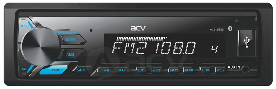 Автомагнитола ACV AVS-812BB, 1 DIN, Bluetooth, USB Type-A, AUX