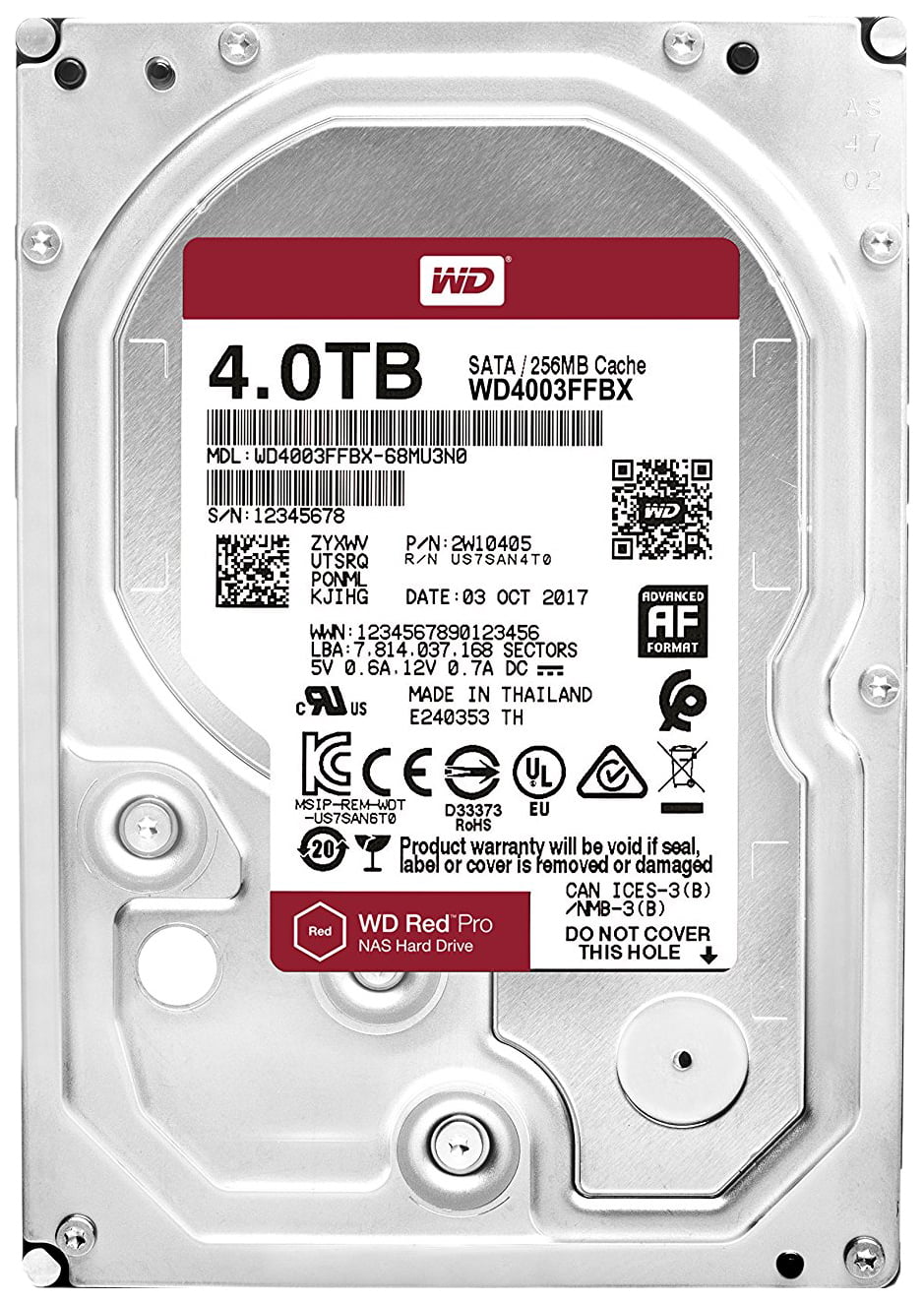 Жесткий диск HDD WD Red Pro 4Tb 7200rpm SATA 256Mb 3.5"