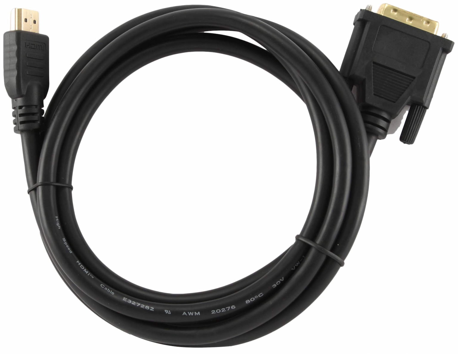 Кабель HDMI-DVI Cablexpert CC-HDMI-DVI-0.5M, 19M/19M, single link, медь, позол.разъемы, экран, 0.5м, черный, пакет