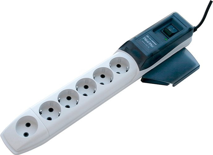 Сетевой фильтр ZISPilot Pro 6 розеток (5 евро + 1Gadget Parking) 5 м, автомат защиты Surge protector Pilot PRO 6 outlets (5 euro + 1 without ground) 10A/2.2kVt, 5m, automatic circuit-breaker