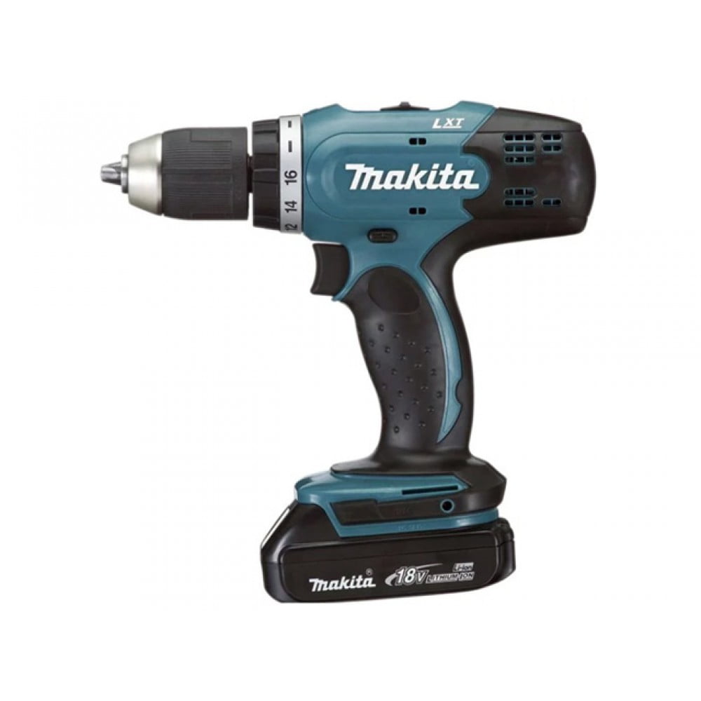 Дрель-шуруповерт Makita DDF453SYE, 18 В, 1,5 Ач, 42 Нм, щеточный