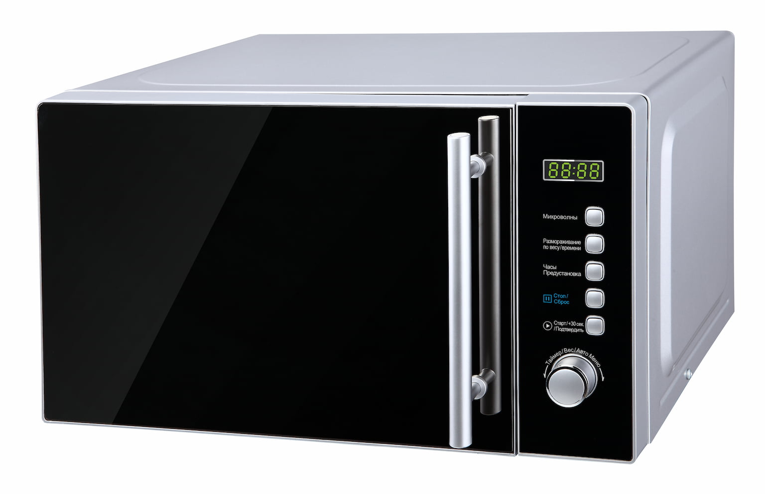 Микроволновая печь Midea AM820CMF зеркальный/серебристый, 20 л, 800 Вт, переключатели - кнопки, тактовый поворотный механизм