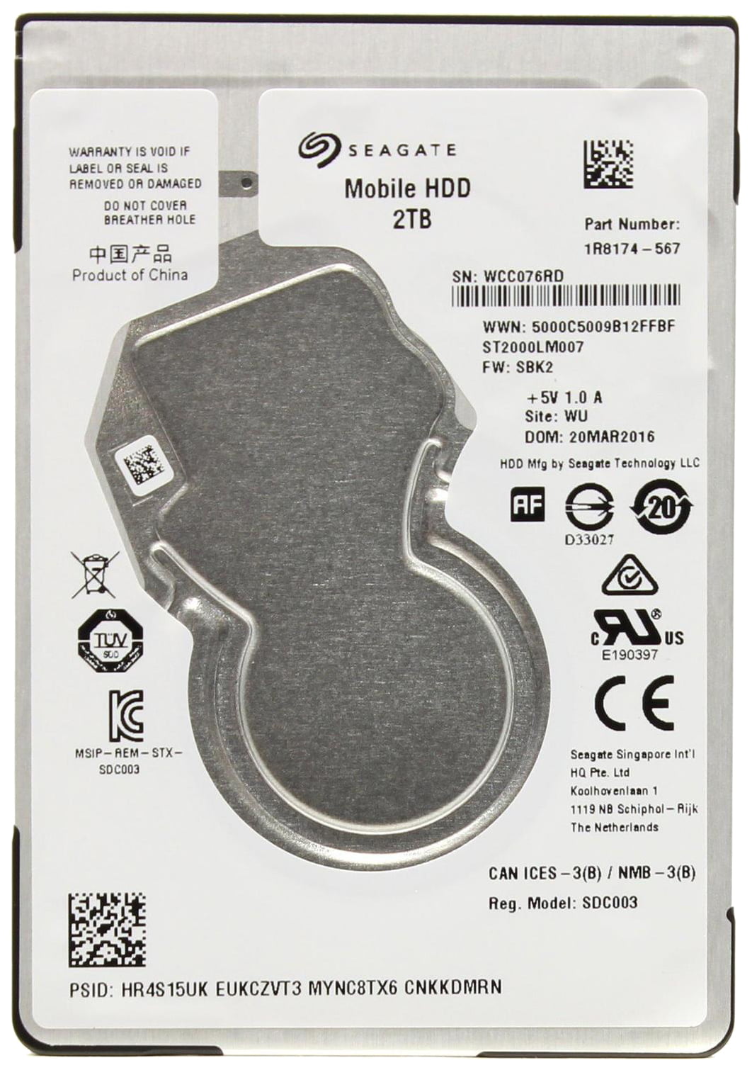 Жесткий диск HDD Seagate 2Tb 5400rpm SATA 128Mb 2.5"