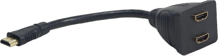 Разветвитель HDMI Cablexpert DSP-2PH4-002, HD19F/2x19F, 1 компьютер => 2 монитора, пасcивный, Full-HD, 3D, 1.4v
