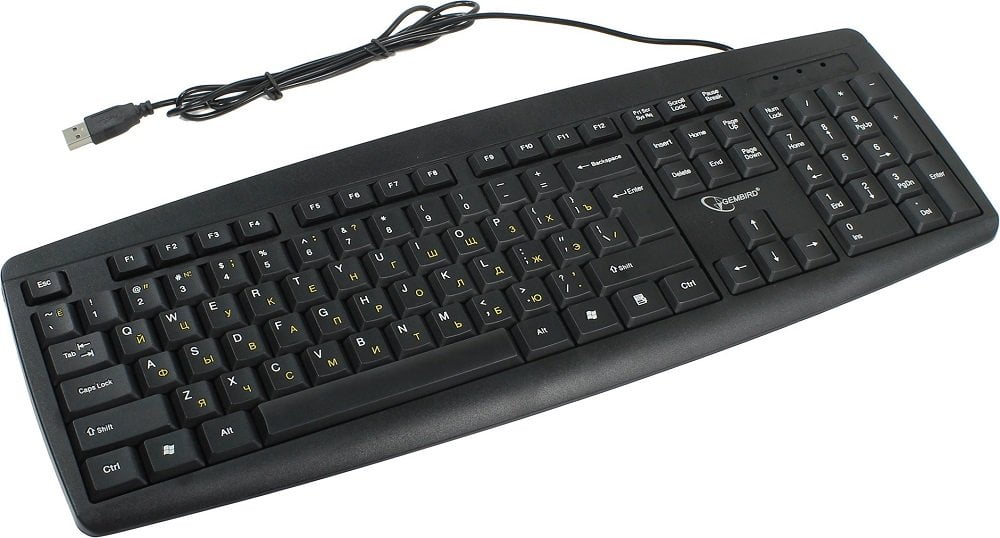 Клавиатура проводная Gembird KB-8351U-BL, USB, черный