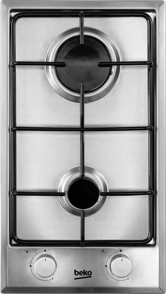 Газовая варочная поверхность Beko HDCG 32220 FX, 2 конфорки, нержавеющая сталь, 3900 Вт