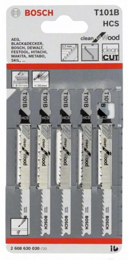 Лобзиковая пилка Bosch T101 B HCS 5 шт