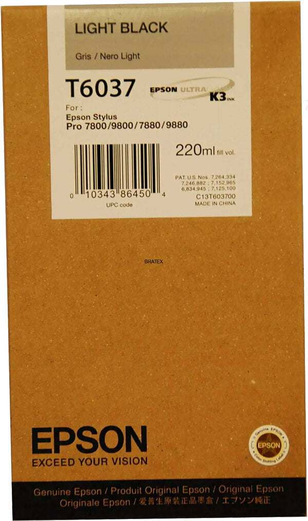 Картридж струйный Epson C13T603700 серый (220 мл) для Epson St Pro 7800/9800/7880/9880