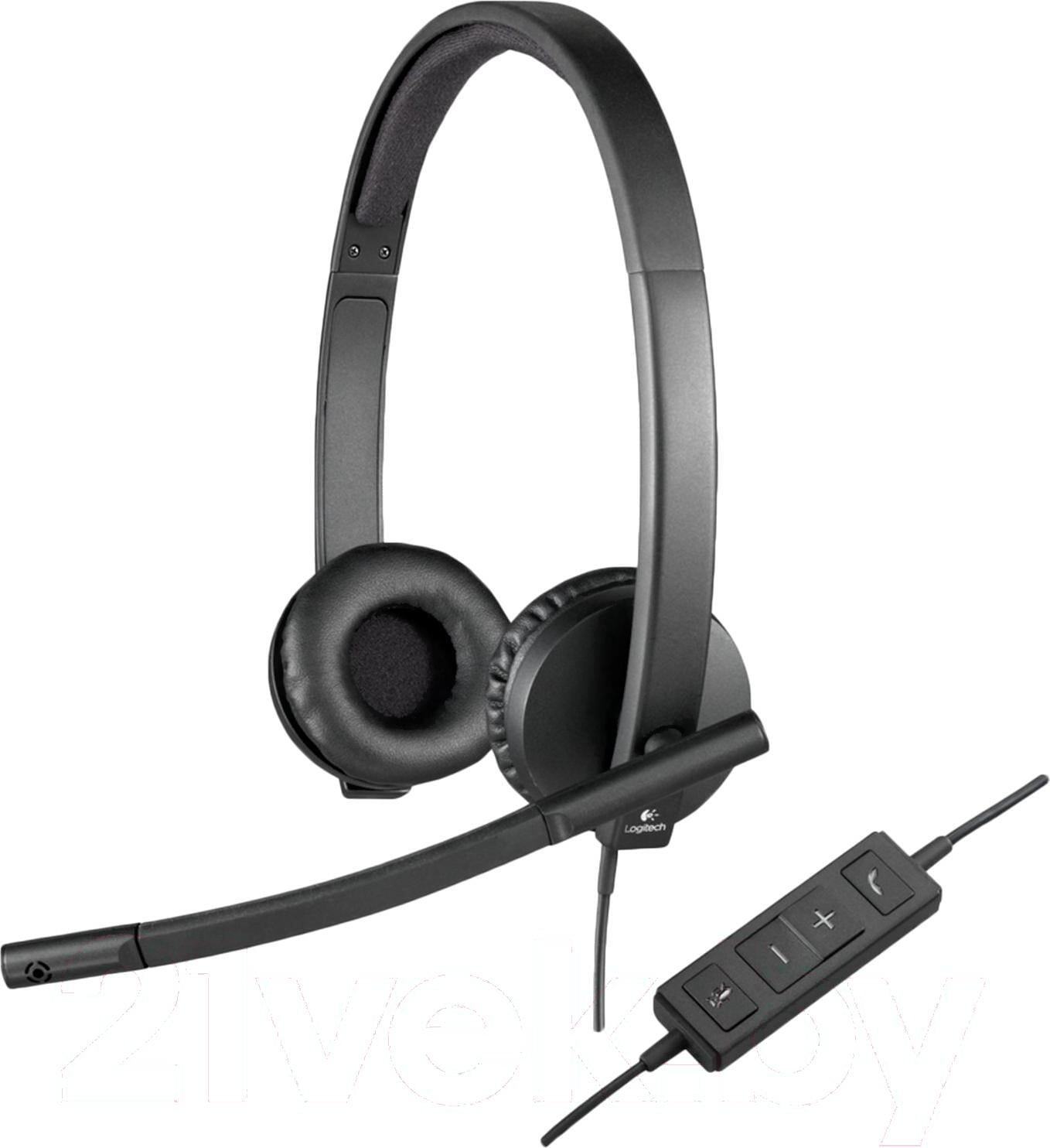 Гарнитура Logitech USB Headset H570e Stereo чёрный, проводная, USB