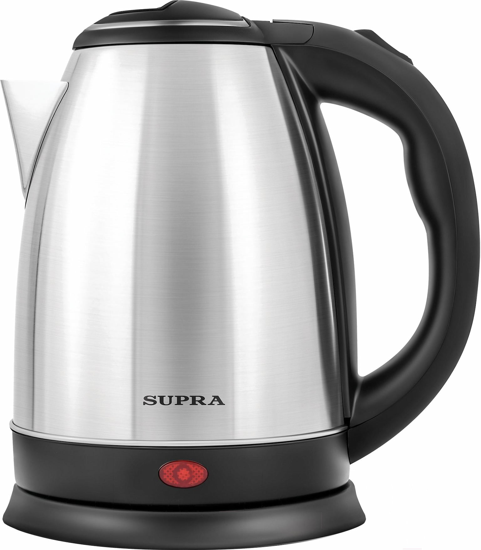 Чайник электрический SUPRA KES-1801S серебристый/черный, 1.8 л, 1500 Вт, скрытый нагревательный элемент