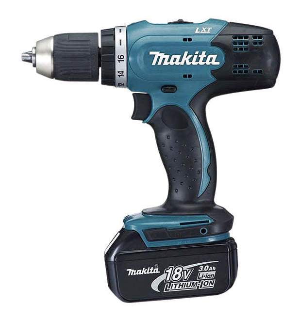 Дрель-шуруповерт Makita DHP453RFE, 18 В, 3 Ач, 42 Нм, щеточный