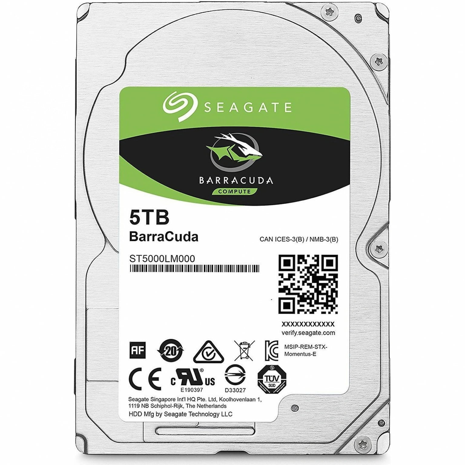 Жесткий диск 2.5" 5Tb Seagate BarraCuda ST5000LM000 SATA 6Gb/s, 5400rpm, 128MB, Bulk