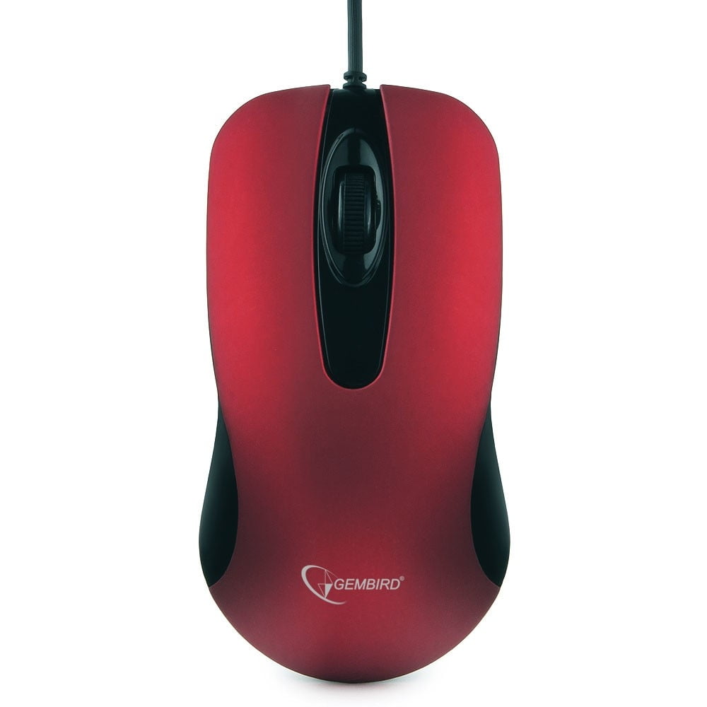 Мышь проводная Gembird MOP-400-R красный, 1000 dpi, USB, кнопки - 3