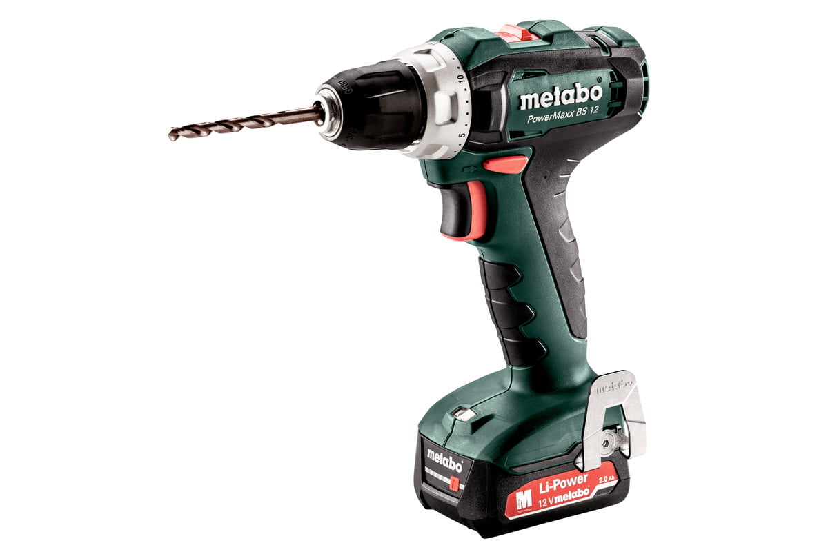 Дрель-шуруповерт Metabo PowerMaxx BS 12 6010365000, 12 В, 2 Ач, 40 Нм, щеточный