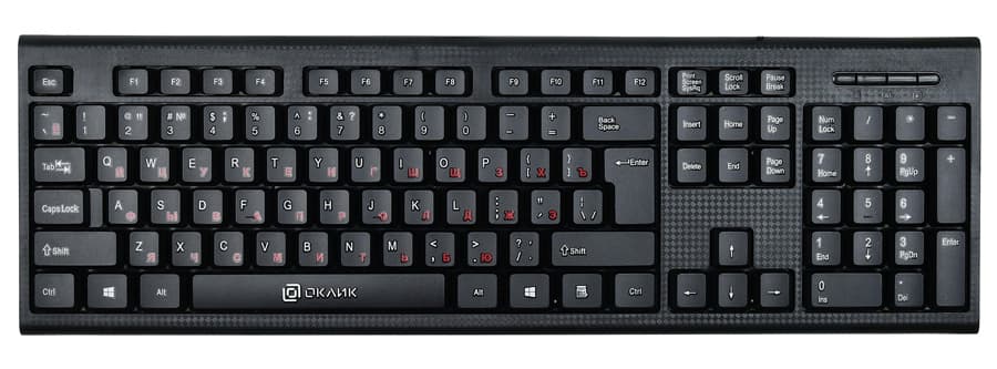 Клавиатура проводная Oklick 120M, USB, черный