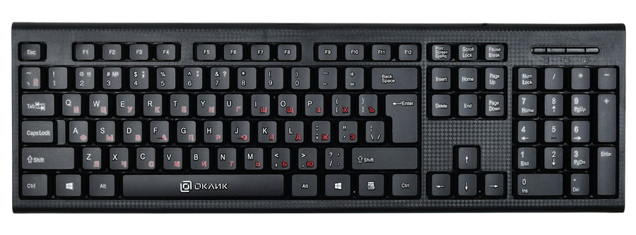 Клавиатура проводная Oklick 120M, USB, черный