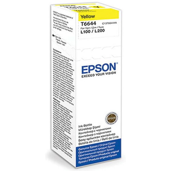 Чернила Epson L100/110/200/210/300/355/550/555 (O) C13T66444A, yellow, 70ml