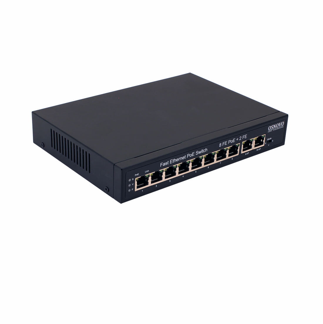 Коммутатор OSNOVO SW-21000(120W), 8×100 Мбит/с PoE + 2×100 Мбит/с, неуправляемый