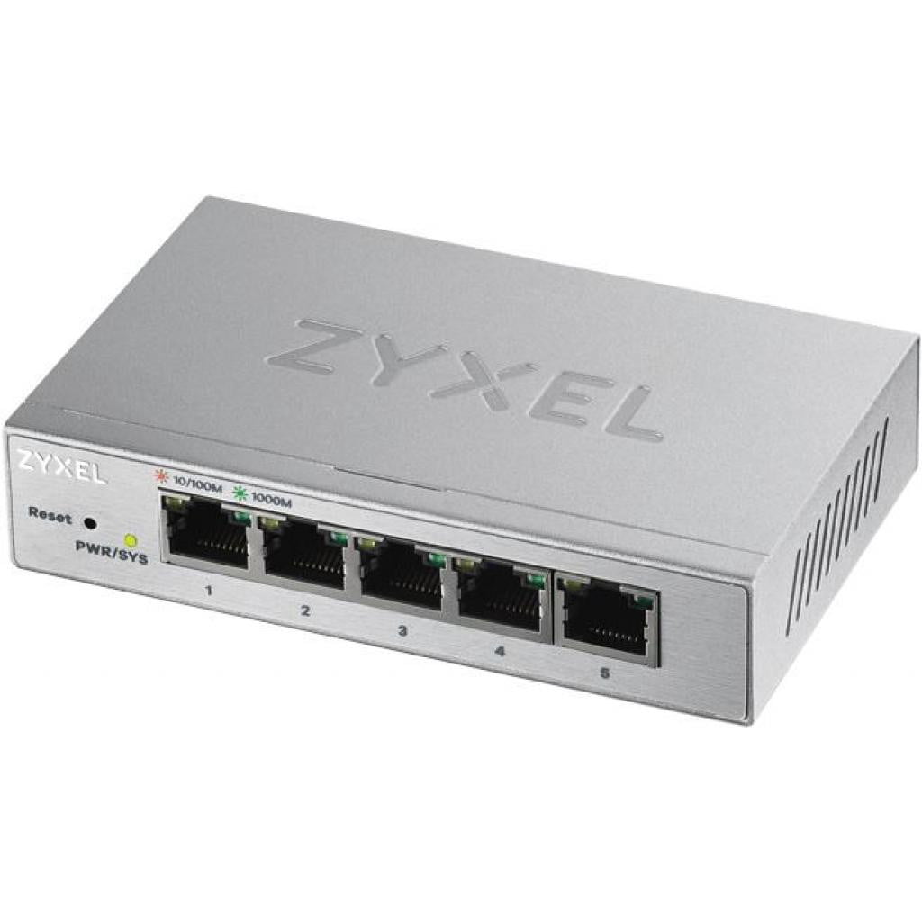 Коммутатор ZYXEL GS1200-5 Smart 5-port GbE Web Managed Switch, VLAN, IGMP, QoS, Link Aggregation
