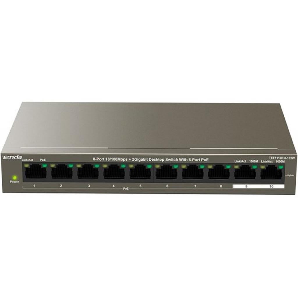 Коммутатор Tenda TEF1110P-8-102W 8PORT 100M 8POE