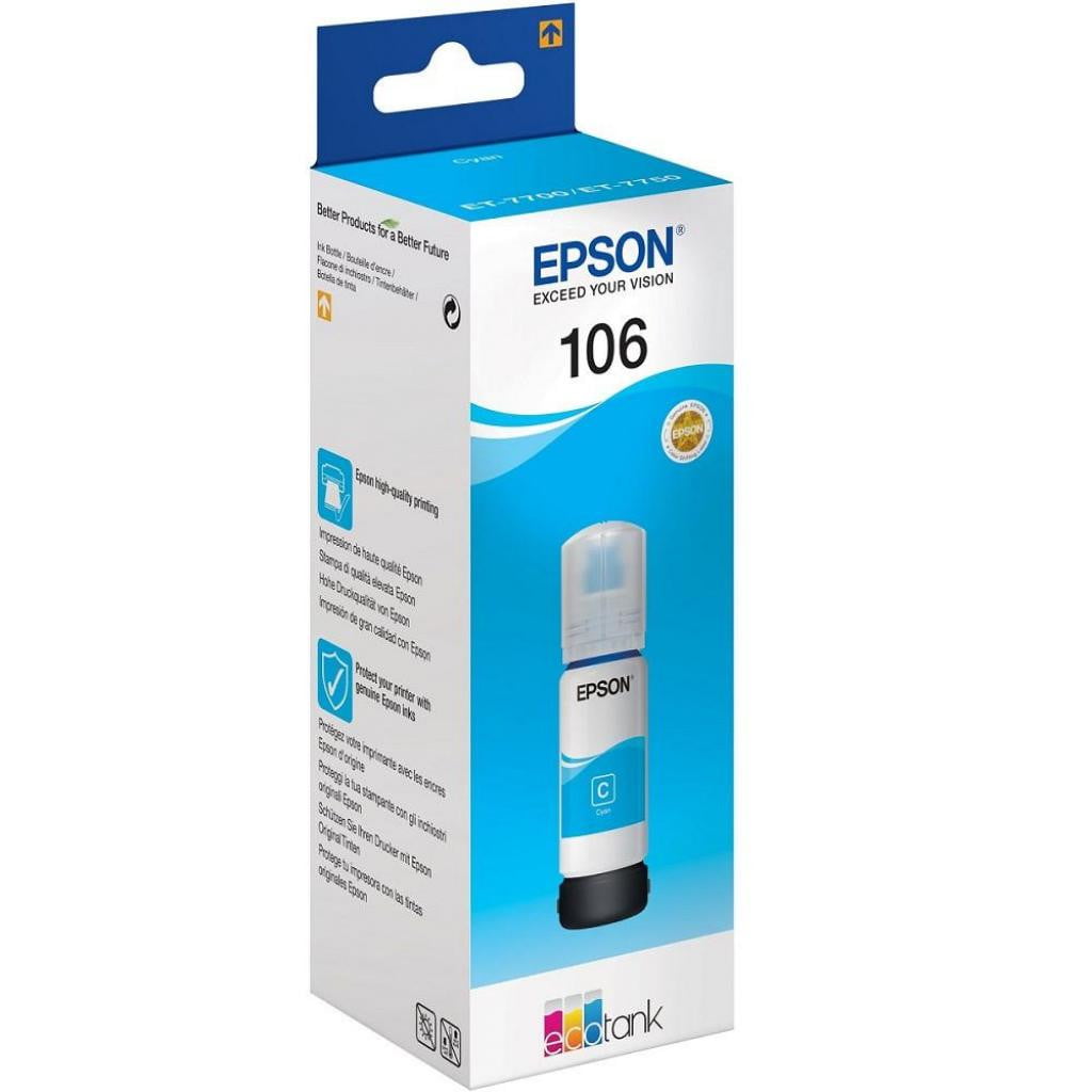 Чернила Epson 106C C13T00R240 голубой (70 мл) для Epson L7160/7180