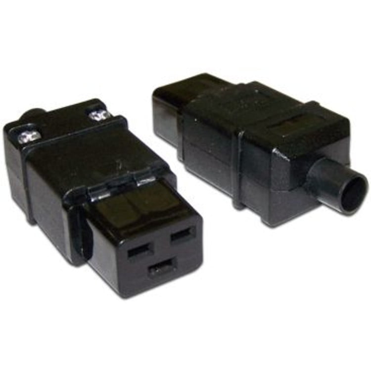 Вилка Lanmaster IEC 60320 C19 16A 250V разборная черная