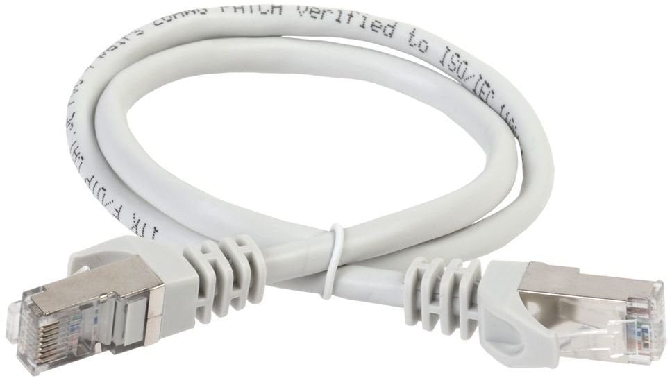Коммутационный шнур (патч-корд) ITK PC01-C5EFL-3M, cat.5e FTP, LSZH, 3м, серый