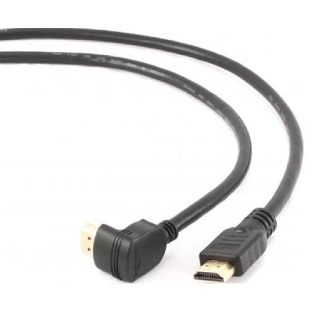Кабель Cablexpert HDMI CC-HDMI490-15, 19M/19M, v2.0, медь, позол.разъемы, экран, угловой, 4.5м, черный, пакет