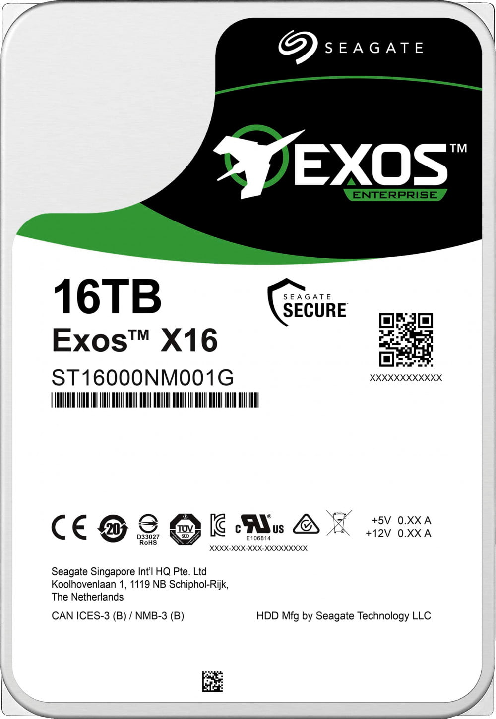 Жесткий диск SEAGATE SATA 16TB 7200RPM 6GB/S 256MB ST16000NM001G