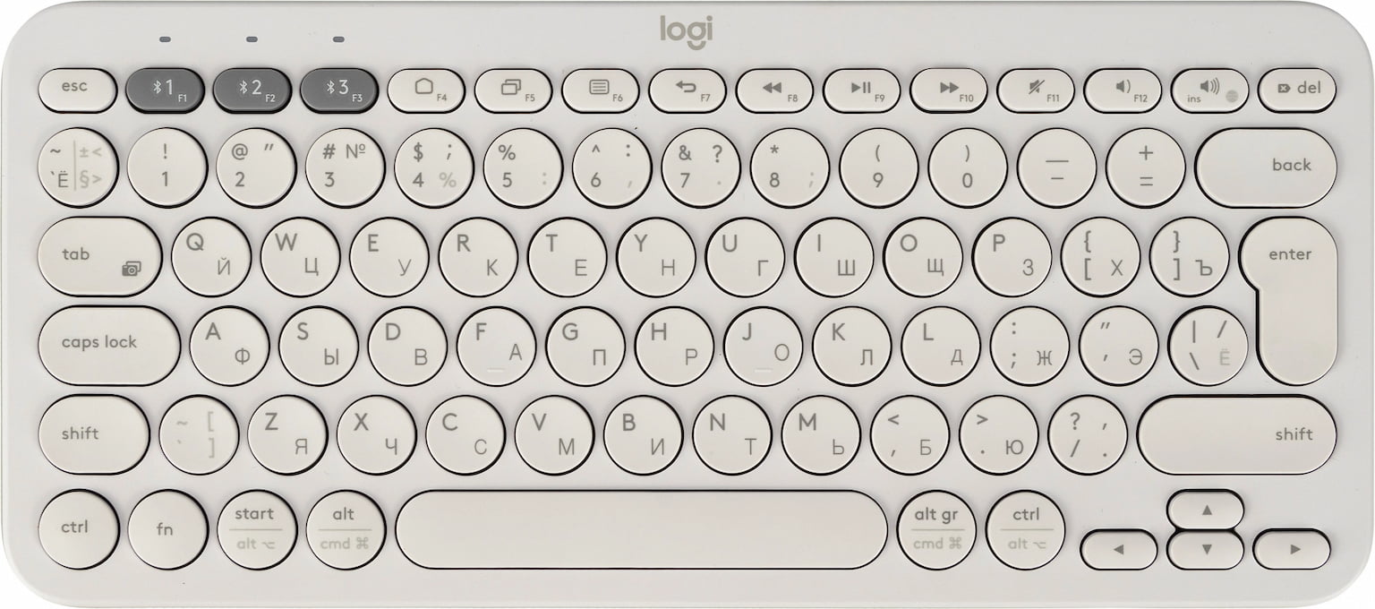 Клавиатура беспроводная Logitech K380, Bluetooth, белый