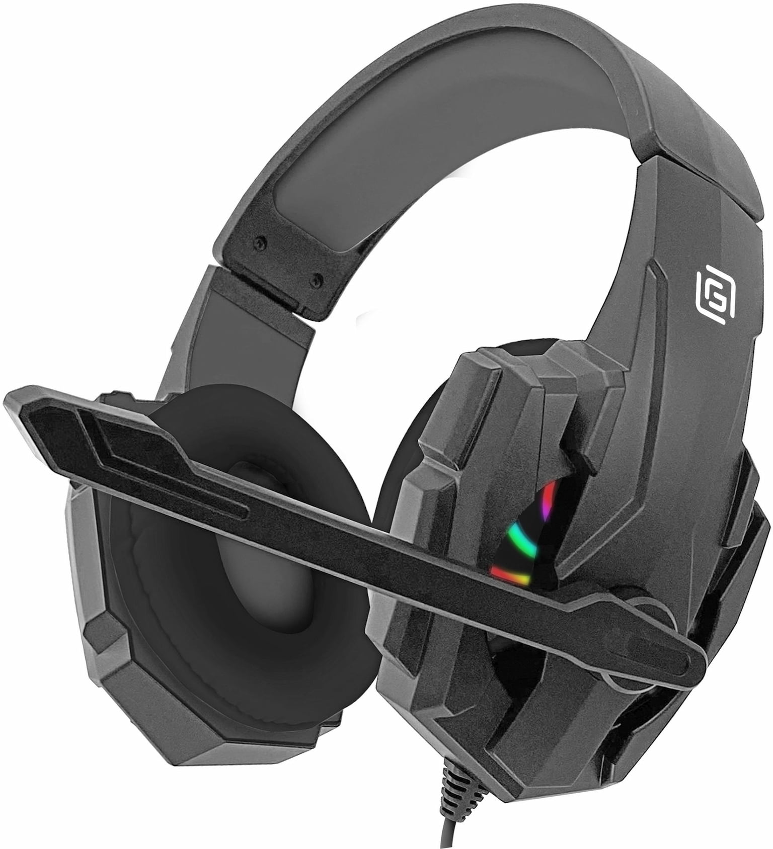 Гарнитура Oklick HS-L355G чёрный, проводная, 3.5 мм, подсветка