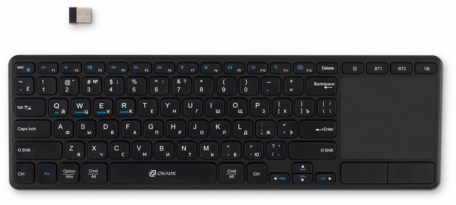 Клавиатура Oklick K614W беспроводная, радиоканал, чёрный