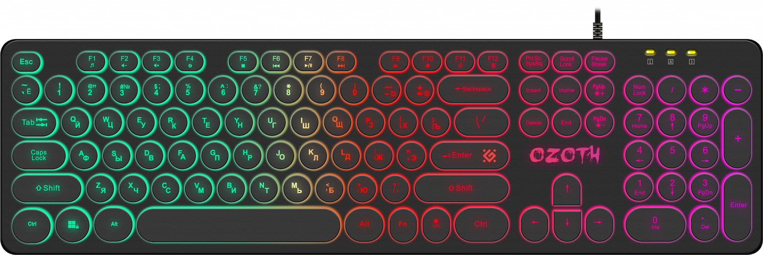 Клавиатура проводная Defender Ozoth GK-106, USB, черный