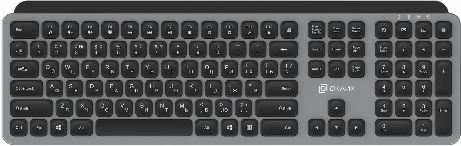 Клавиатура Oklick K859W беспроводная, радиоканал, серый