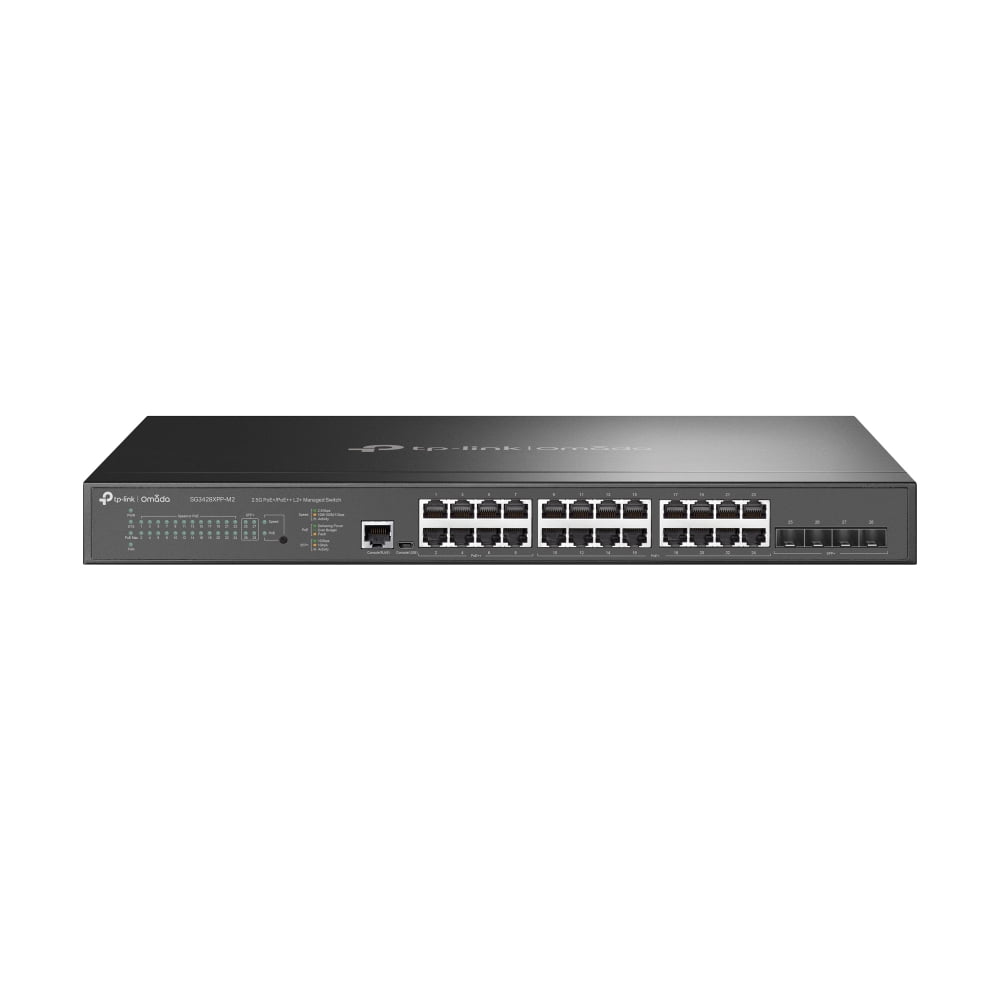 Коммутатор управляемый TP-Link TL-SG3428XPP-M2 JetStream уровня 2+ с 24 портами 2,5 Gbит/с (8 портов PoE++, 16 портов PoE+) и 4 портами SFP+ 10 Gbит/с