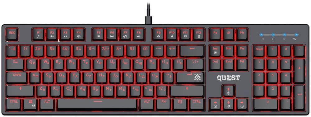 Клавиатура проводная Defender Quest GK-596 RU (45596), USB, черный