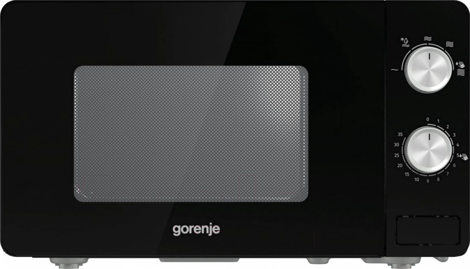 Микроволновая печь Gorenje MO20E1B черный, 20 л, 800 Вт, переключатели - поворотный механизм