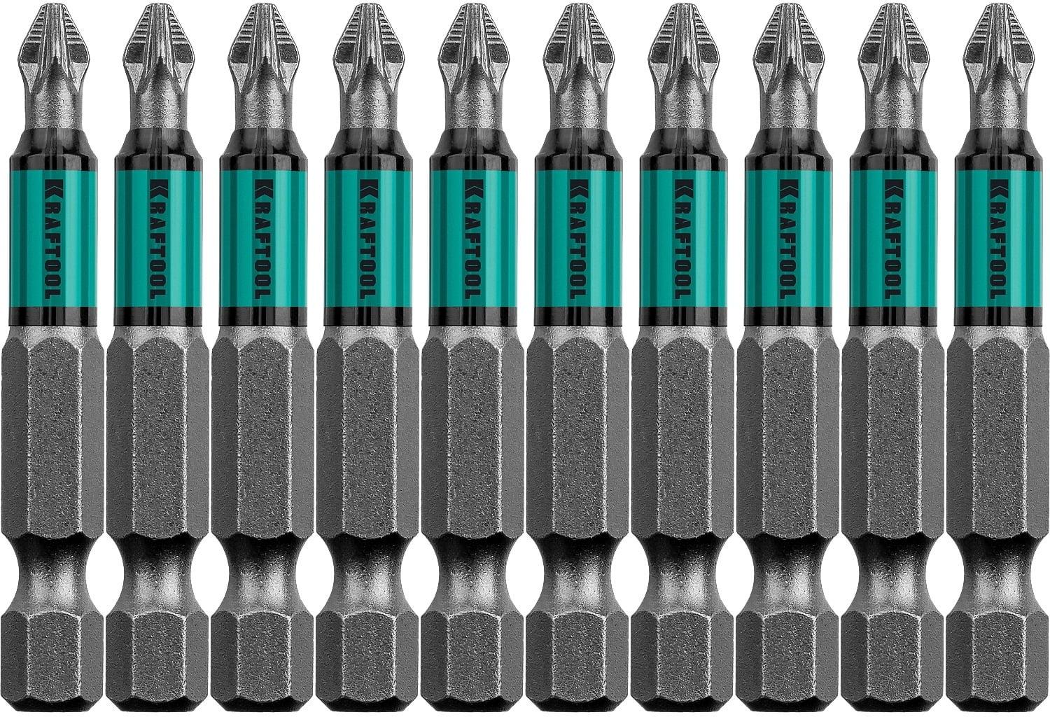Биты KRAFTOOL Optimum Line, PZ2, 50 мм, тип хвостовика E 1/4", 10 шт в блистере
