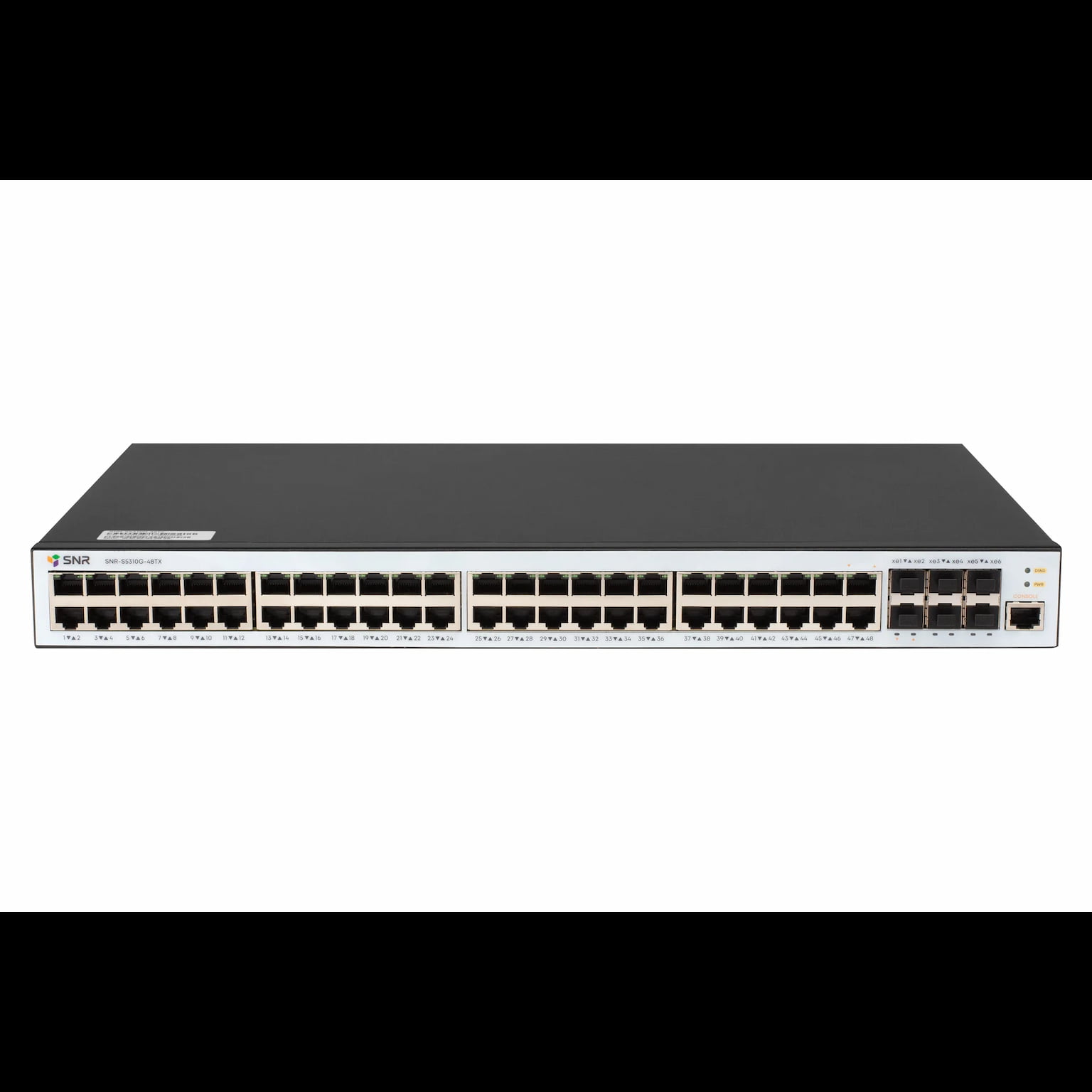 Коммутатор SNR SNR-S5310G-48TX, 48×1 Гбит/с + 6×1/10 Гбит/с SFP+, управляемый