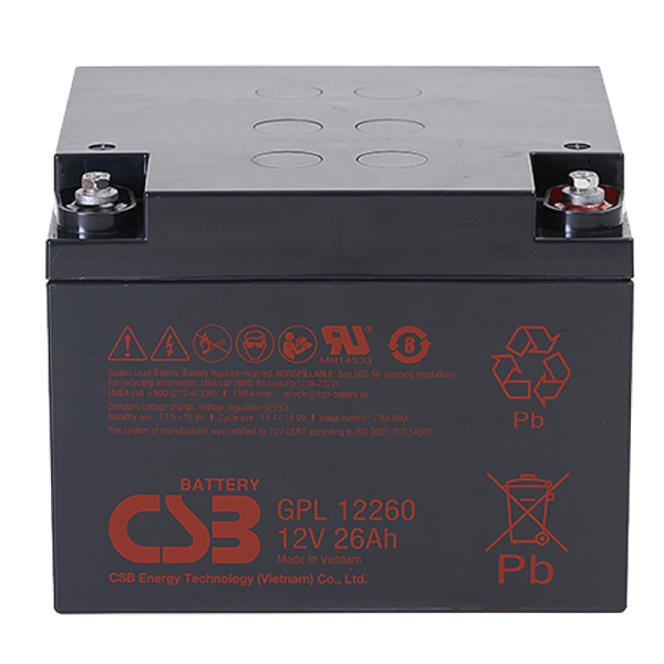 Батарея для ИБП CSB GPL-12260 (12V, 26Ah) для UPS клеммы F2