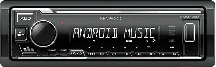 Автомагнитола Kenwood KMM-105M, 1 DIN, USB Type-A, AUX, съёмная панель