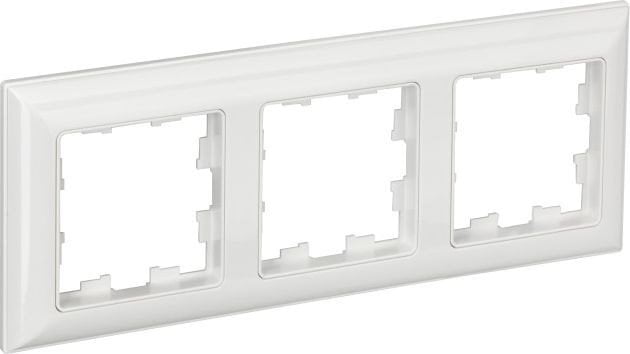 Рамка 3-местная IEK BRITE РУ-3-Бр DECOR 3D-форма белый/белый