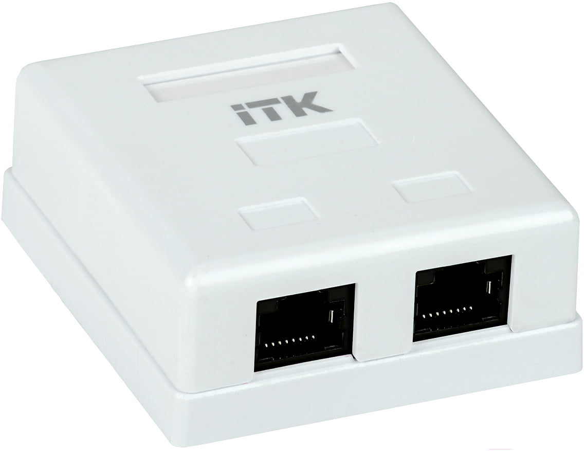 Розетка компьютерная информационная настенная RJ45 кат. 5Е UTP 2 порта GENERICA