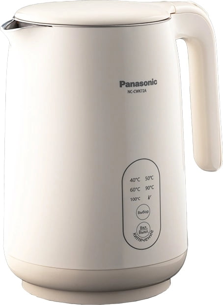 Чайник электрический Panasonic NC-CWK72A 1.5 л, 1500 Вт, полупропилен/нержавеющая сталь, бежевый