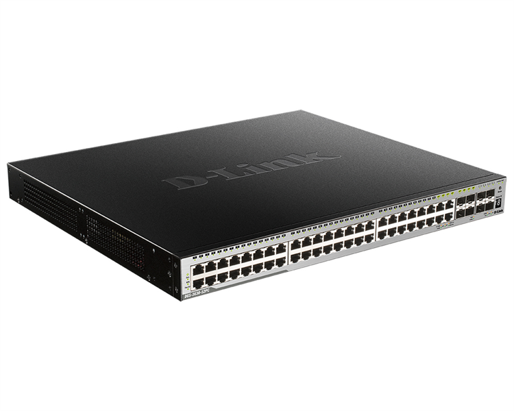 Коммутатор PoE управляемый L3 D-Link DGS-3630-52PC/A2ASI PROJ стекируемый, 44x1000Base-T, 4x10GBase-X SFP+, 4xCombo 1000Base-T/SFP, ПО SI