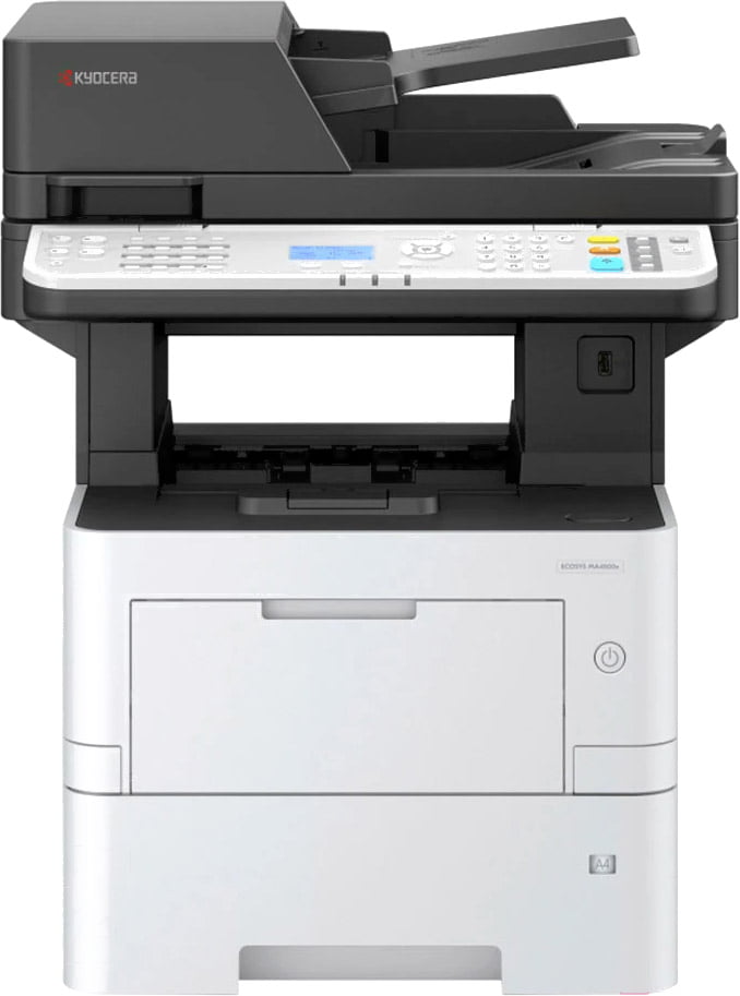 МФУ лазерное Kyocera ECOSYS MA4500fx (110C123NL0), A4, ч/б, печ. до 45 стр/мин., скан. до 60 стр/мин. (ч/б) 40 стр/мин (цвет), 1200 x 1200 dpi (печать) 600x600dpi (скан.), USB, RJ-45, Air Print, Mopria