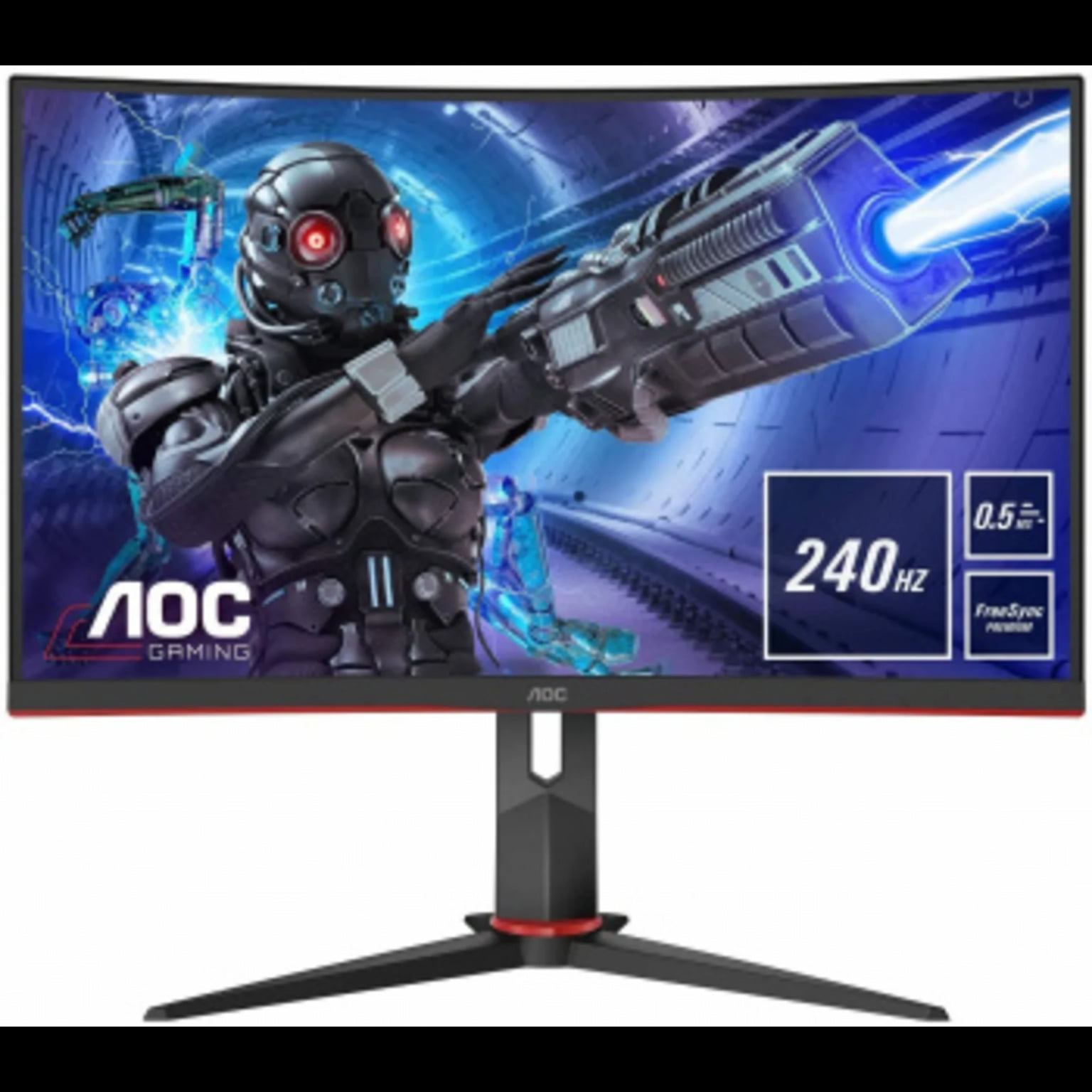 Монитор 27" AOC Gaming C27G2ZU VA 1920x1080, 240 Гц, 0.5 мс, 16:9, 300 кд/м2, 2xHDMI, 1xDP, изогнутый, черный/красный