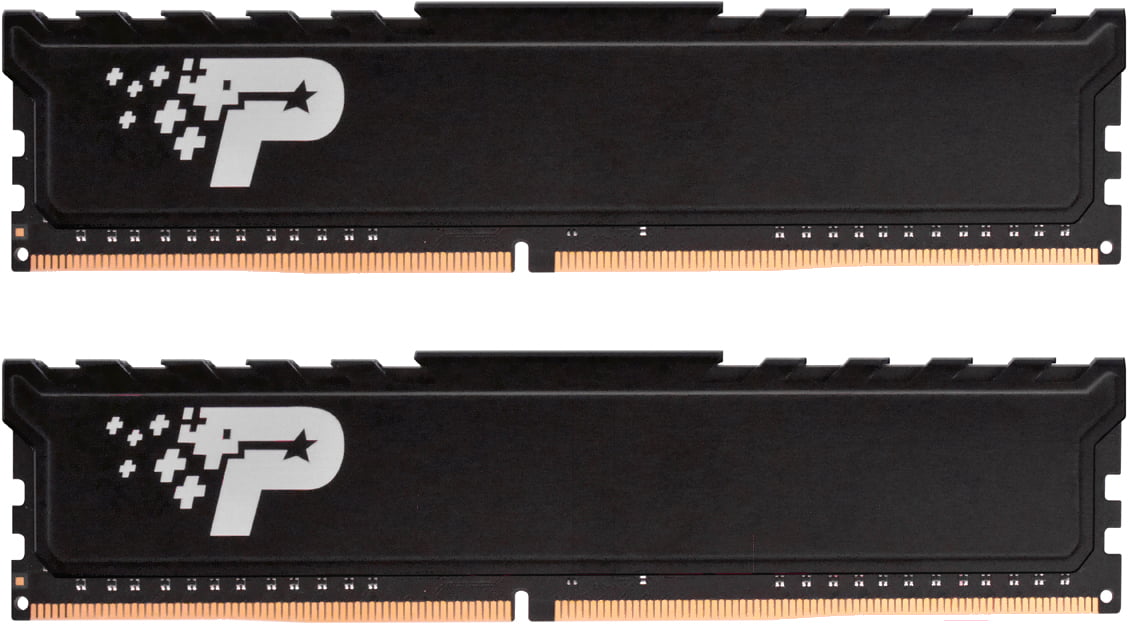 Оперативная память Patriot Signature Premium, DDR4, 16GB (2x8 GB), 2666 MHz, CL19, DIMM, радиатор, черный