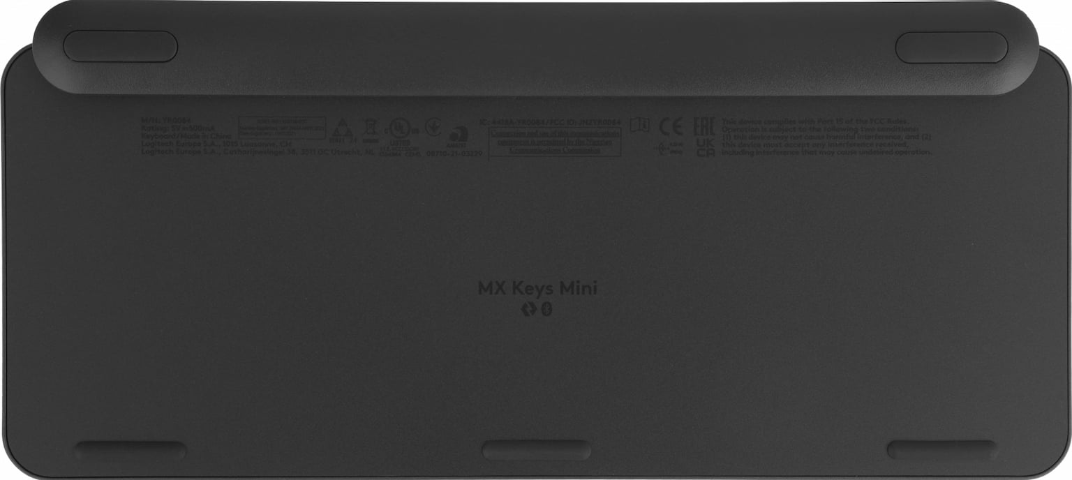Клавиатура беспроводная Logitech MX Keys Mini (920-010501), USB, Bluetooth/Радиоканал, темно-серый/черный