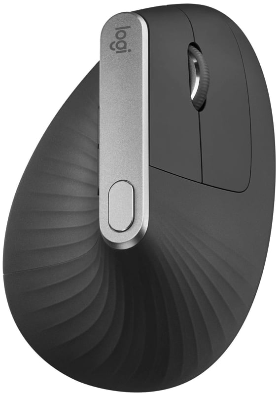 Мышь беспроводная/проводная Logitech MX Vertical графитовый, 4000 dpi, радиоканал, Bluetooth, USB, кнопки - 6